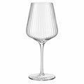Bicchiere da vino 500 ml in vetro trasparente - calice scanalato con stelo 23 cm