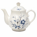 Teiera in ceramica 1.00 L bianco/blu floreale con coperchio