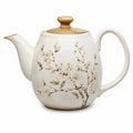 Teiera 1.20 L in ceramica avorio con motivo floreale - stile classico per tè e tisane