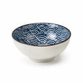 Ciotola in ceramica 15 cm bianca e blu con motivo a onde per alimenti