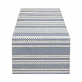 Runner da tavola 180 x 33 cm in tessuto bianco e blu con motivo geometrico