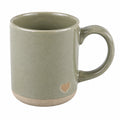 Tazza 350 ml in ceramica verde salvia con manico stile rustico per bevande calde