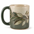 Tazza in ceramica 400 ml verde e beige per bevande calde stile botanico