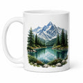 Tazza in ceramica 330 ml bianca con paesaggio montano Ø 8.2 cm