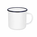 Tazza smaltata 500 ml in acciaio bianco blu - stile campeggio