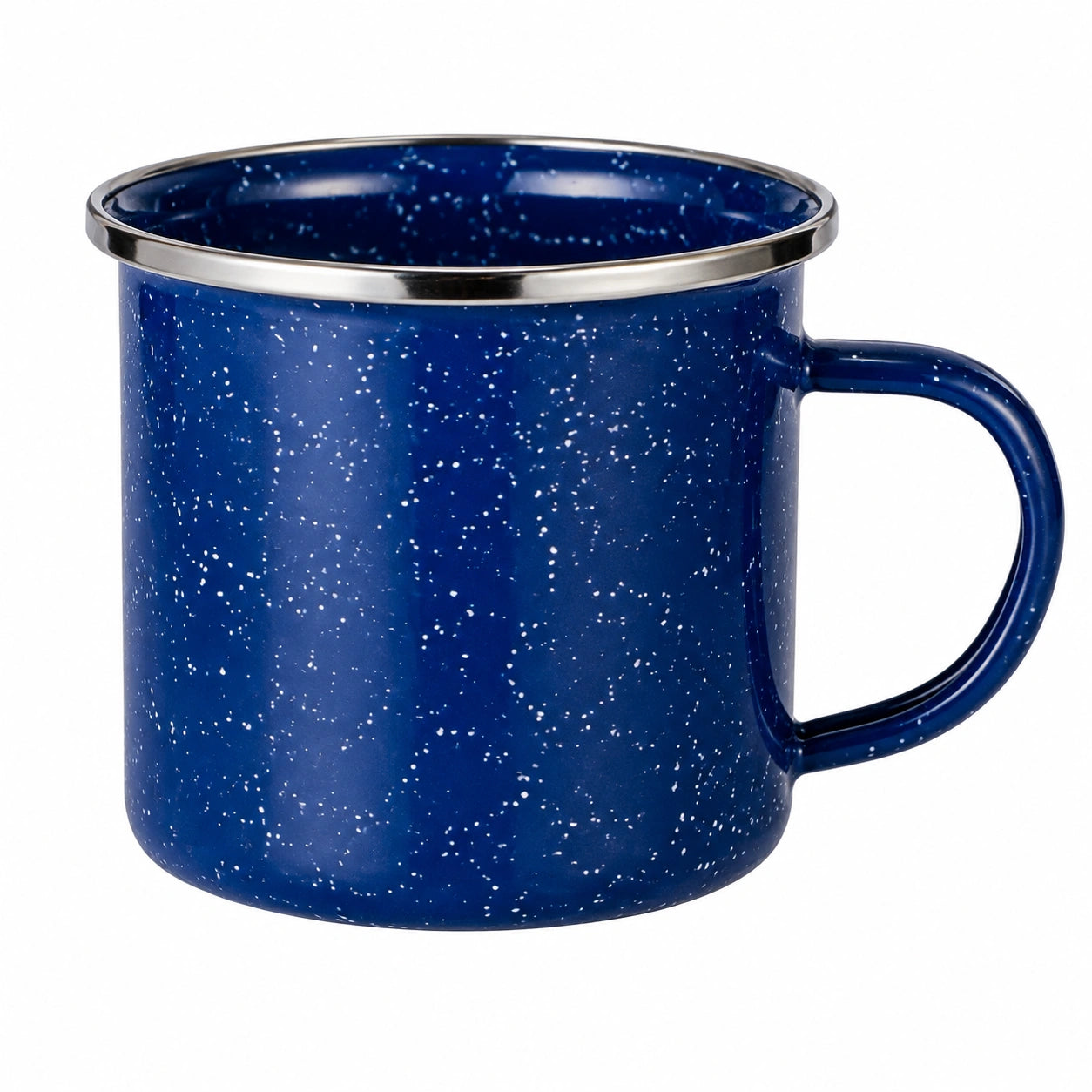 Tazza smaltata 350 ml in acciaio blu per bevande calde - stile campeggio